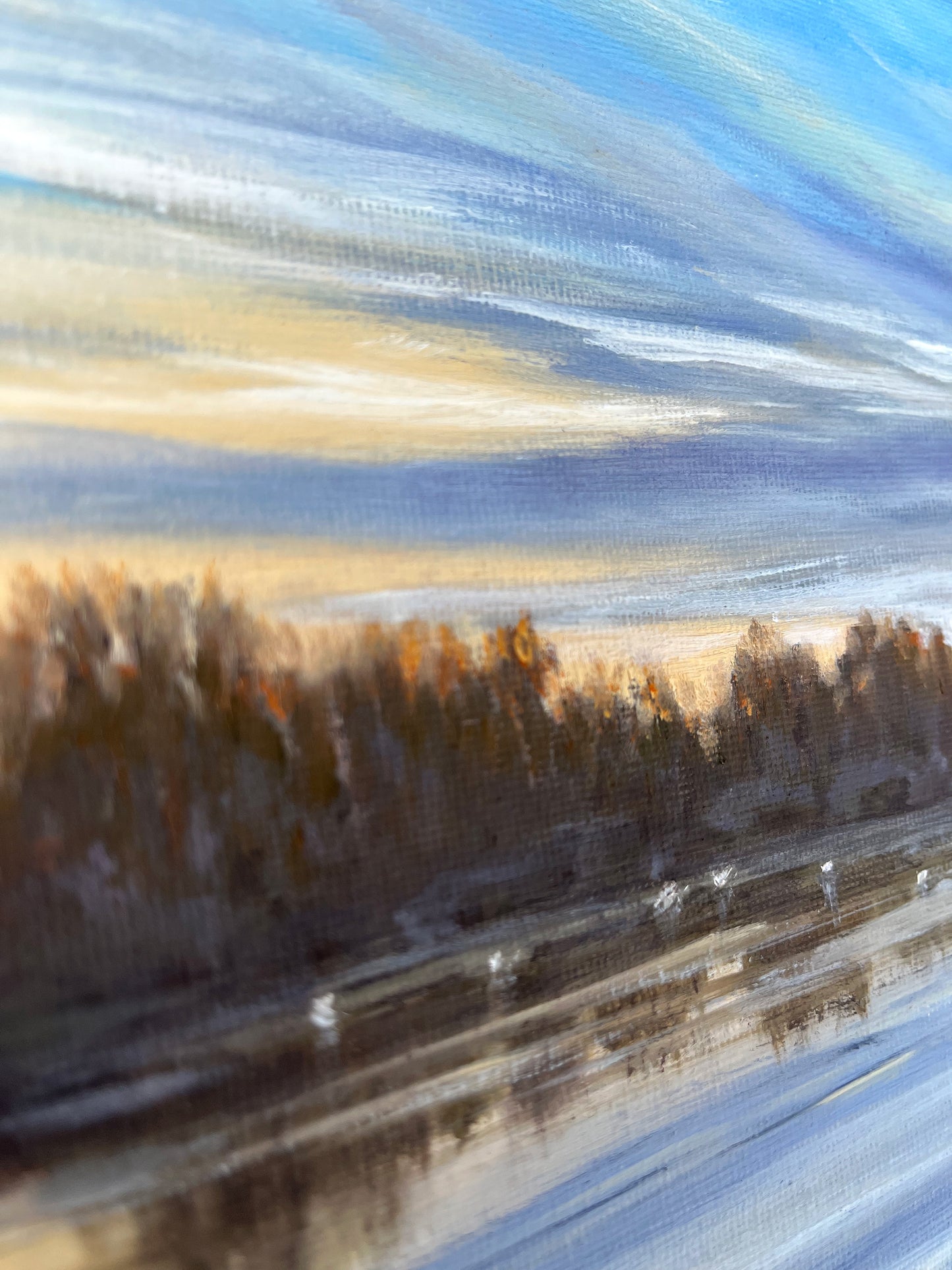 Peinture originale "Le lac de Marcenay"
