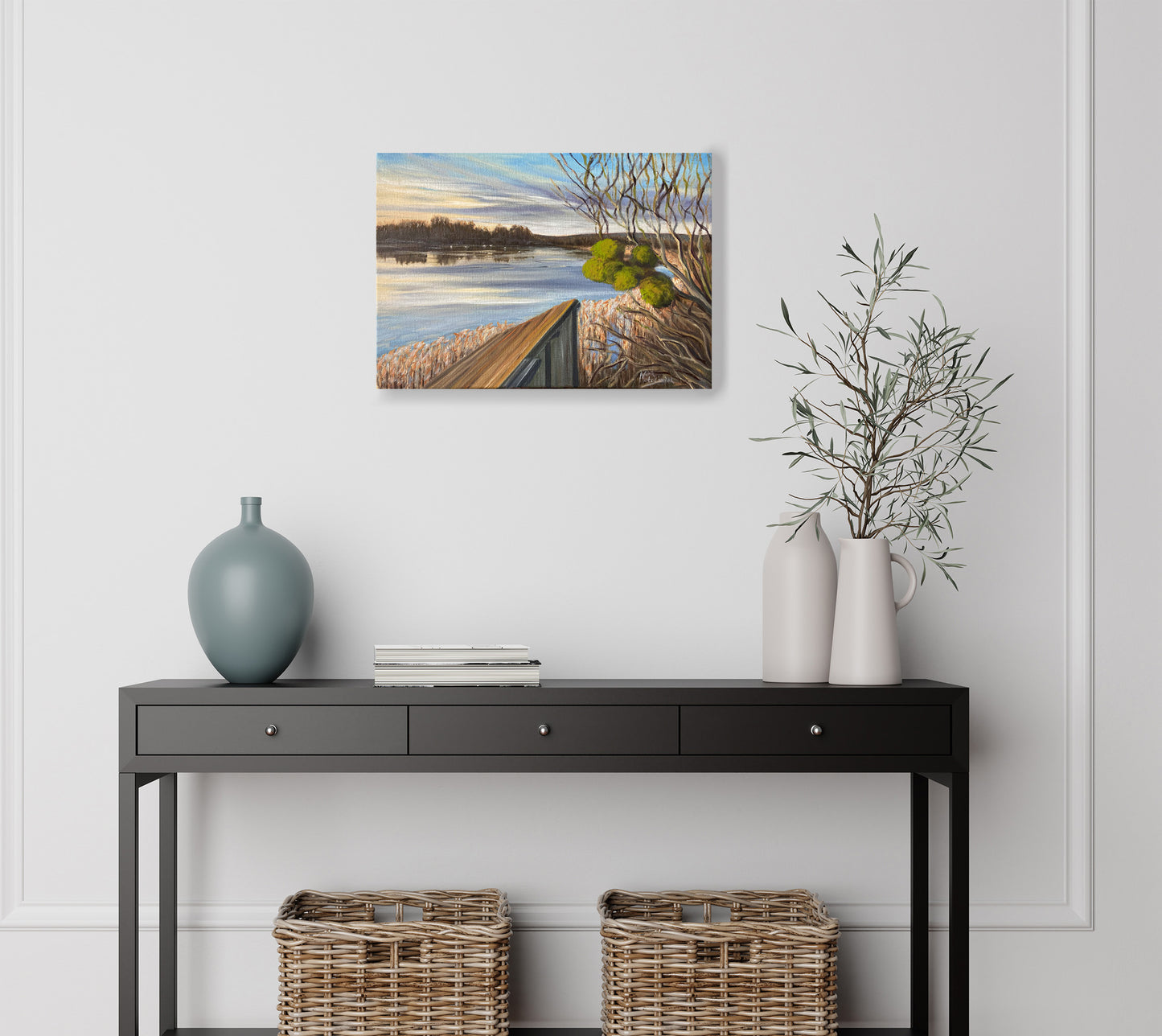 Peinture originale "Le lac de Marcenay"