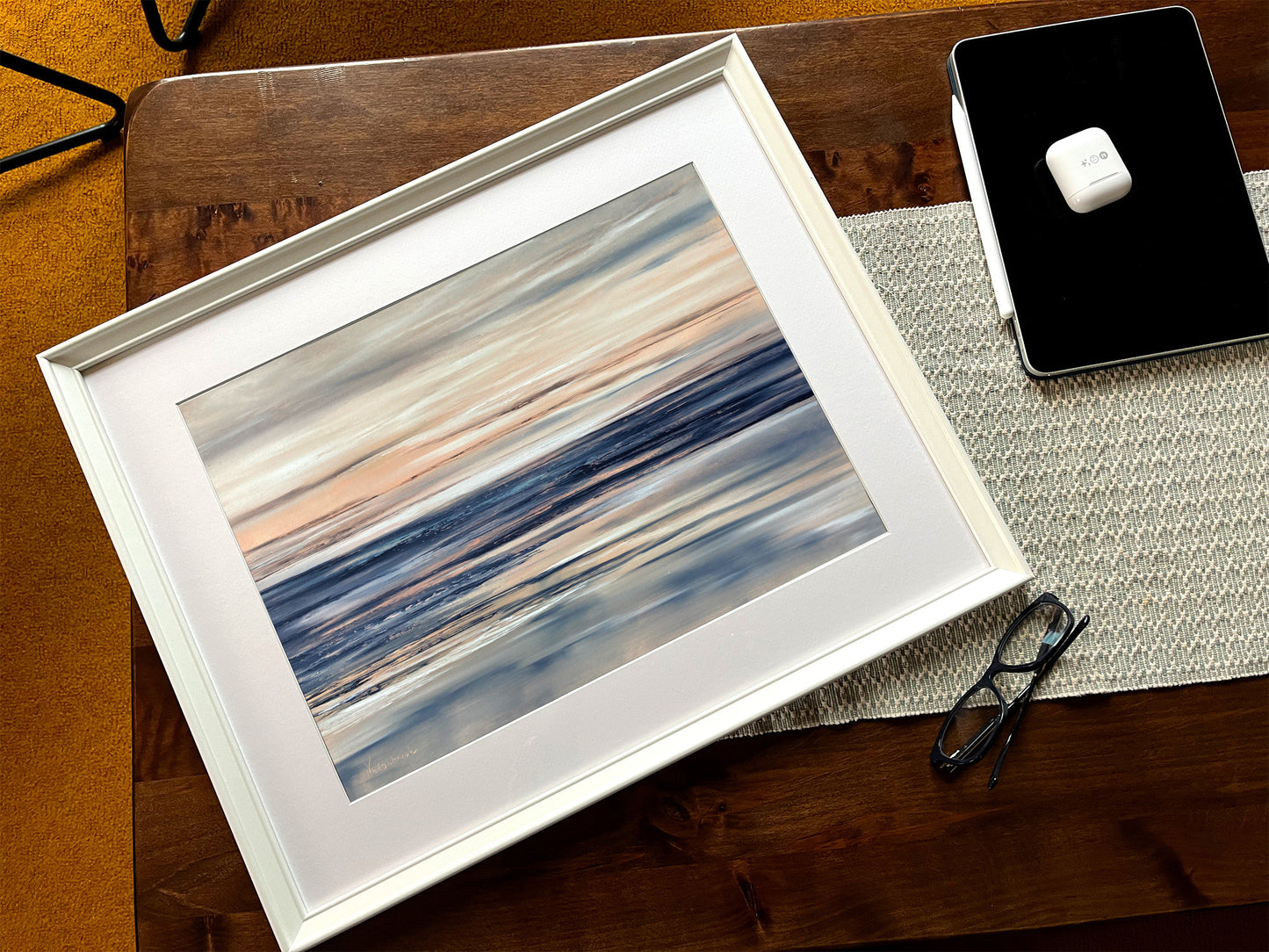 Tirage d’art signé – Mer profonde aux tons apaisants – Peinture à l’huile au couteau