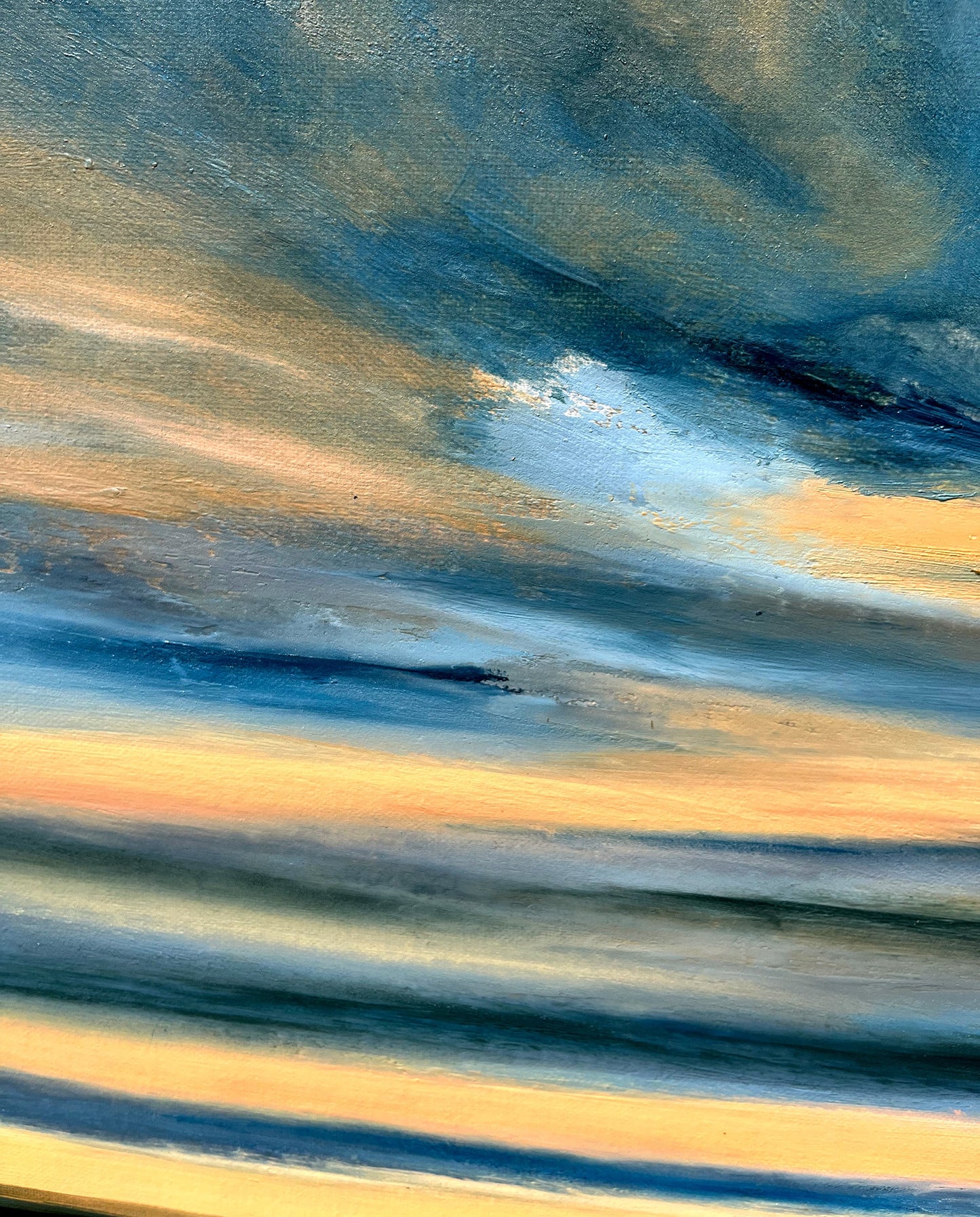 Peinture originale « Ciel doré »