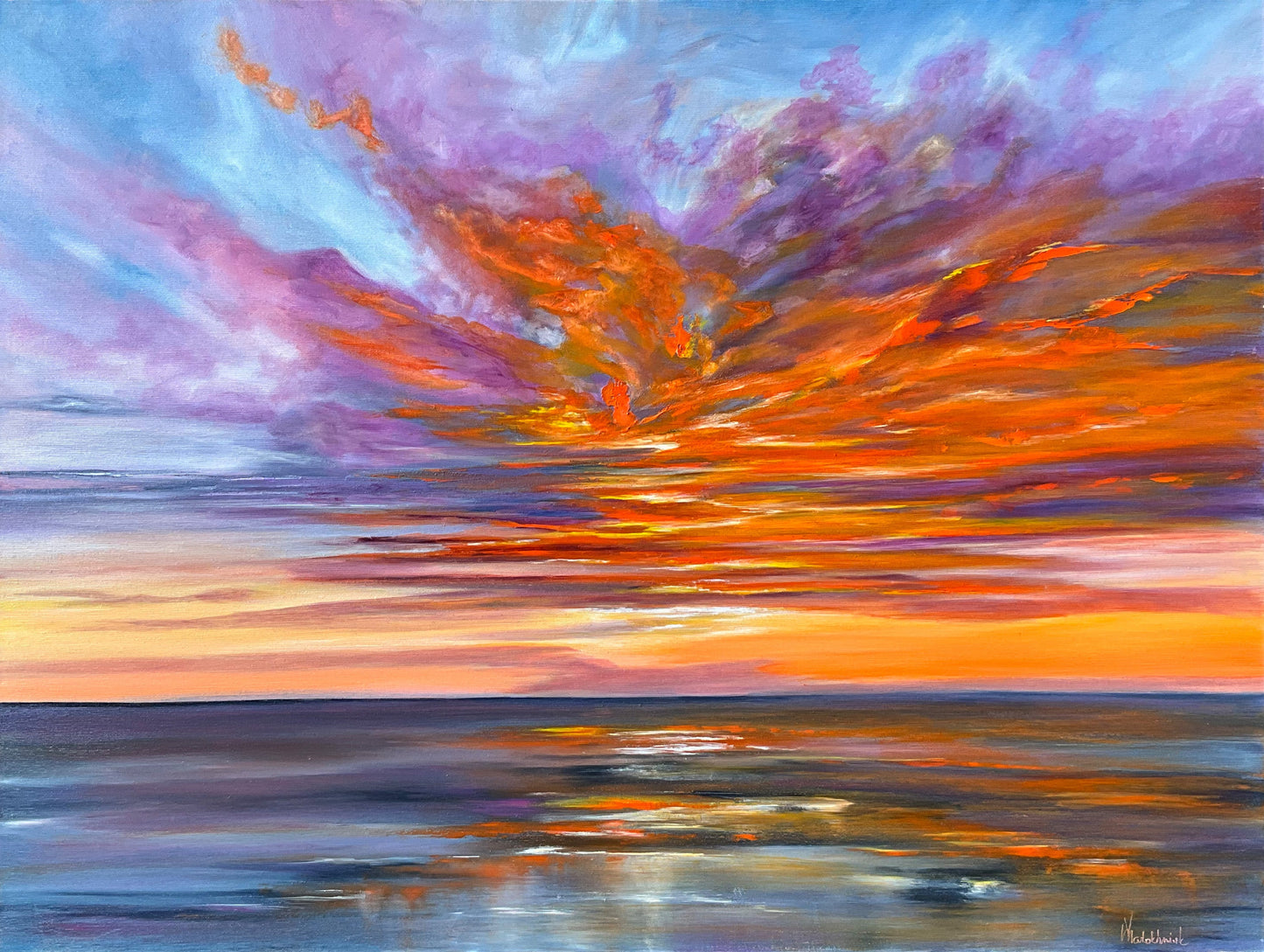 Peinture originale "Fabuleux coucher du soleil"