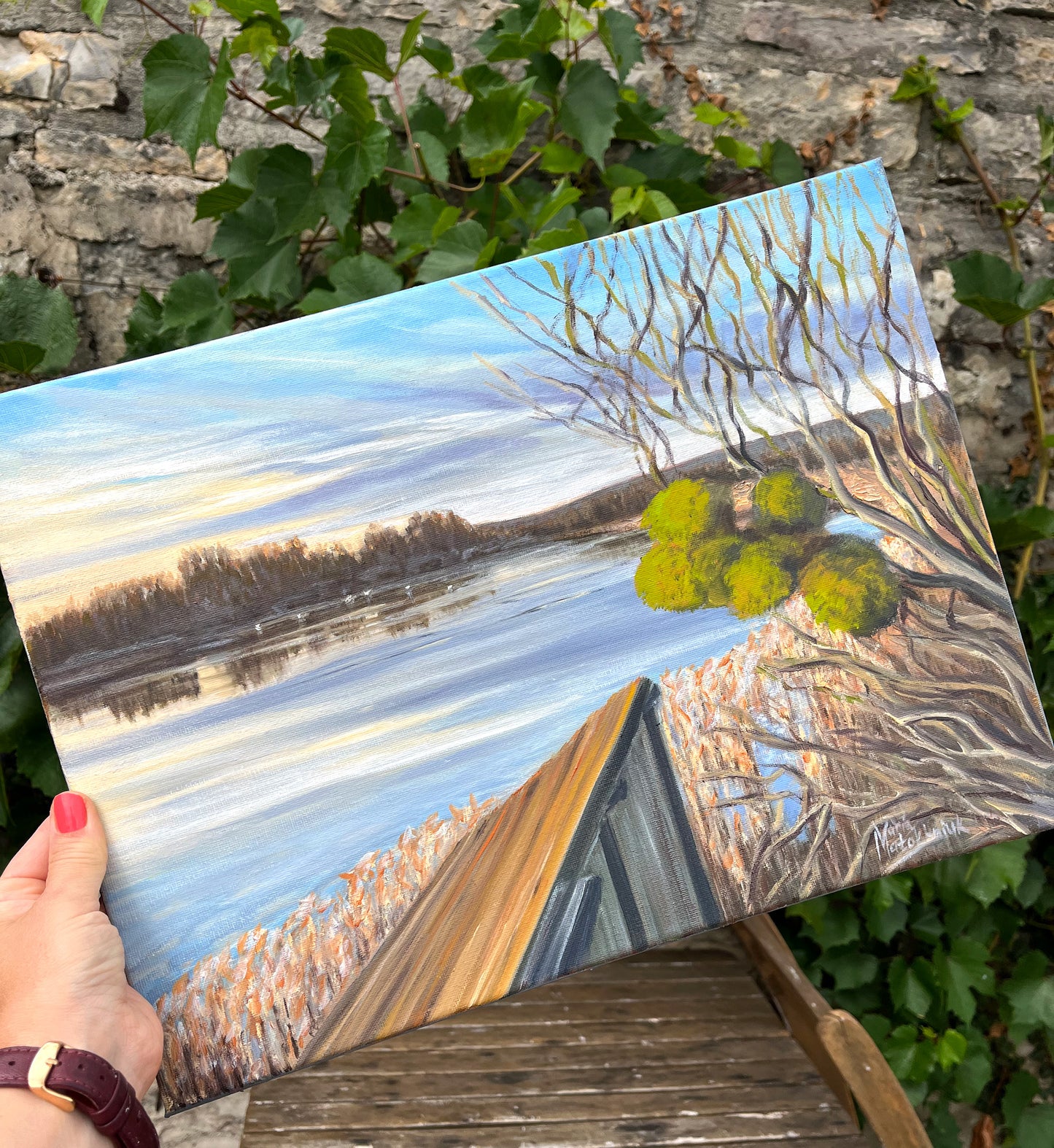 Peinture originale "Le lac de Marcenay"