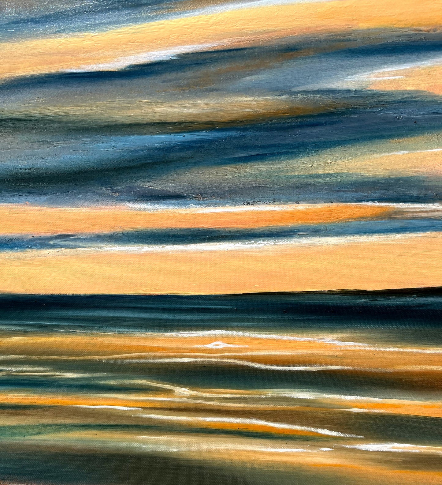 Peinture originale « Ciel doré »