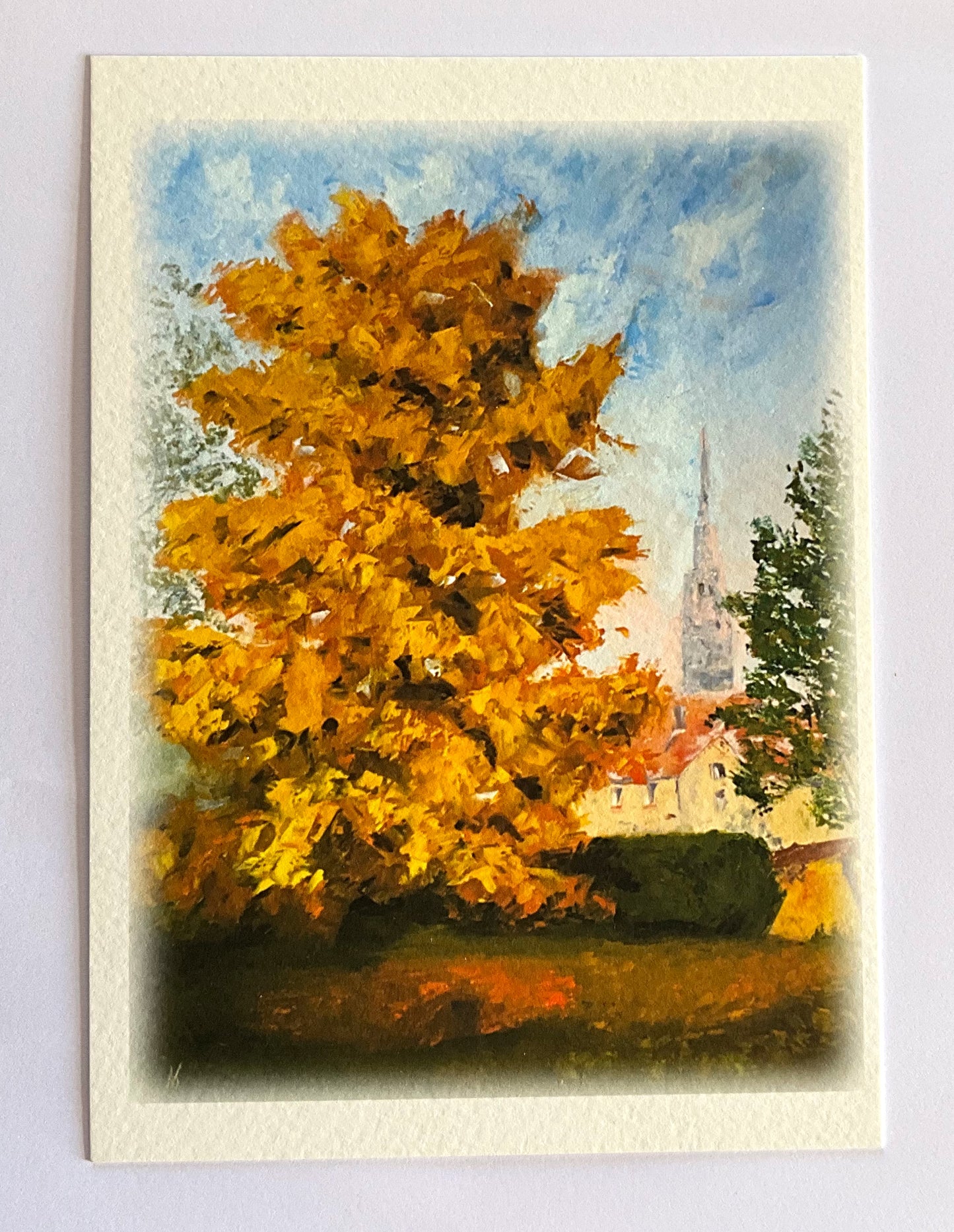 Carte postale - Ginkgo biloba doré, Châtillon-sur-Seine